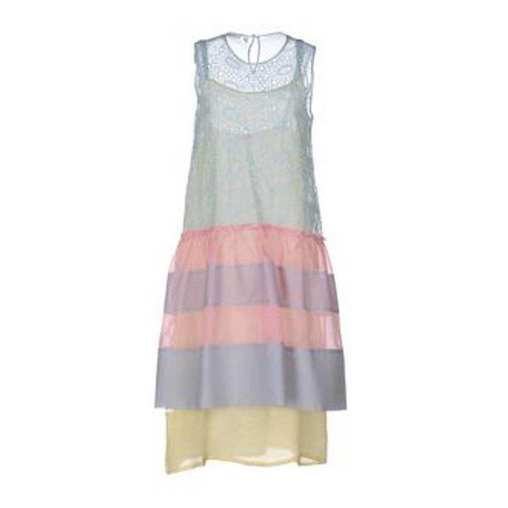 Dondup pastel rainbow Midi tulle tiered light drop waist dress NWT womens 2